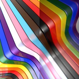Wallpaper with a rainbow curved stripes