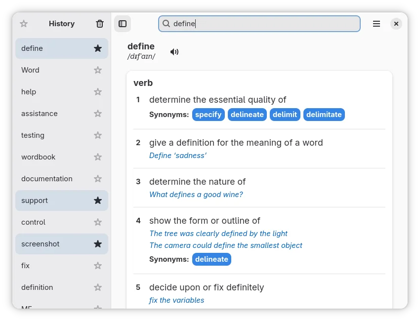 Wordbook screenshot